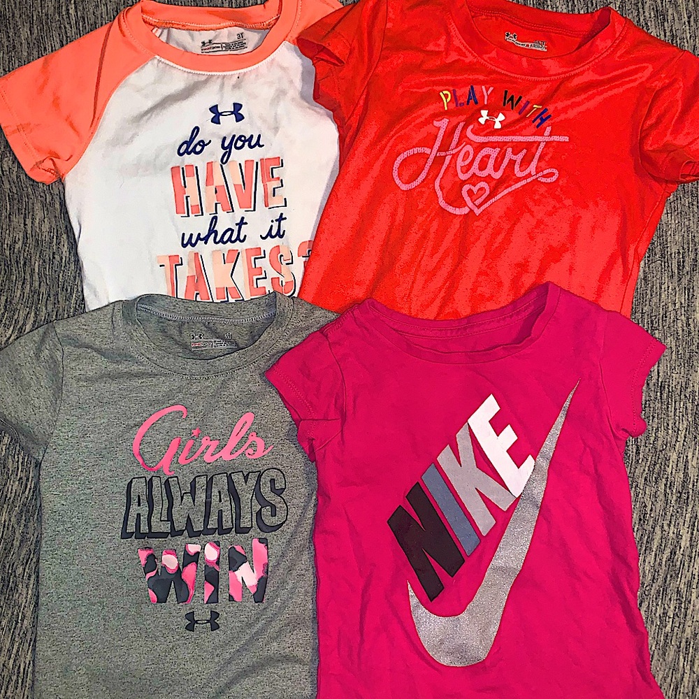 Girls 3T Under Armour & Nike tee lot